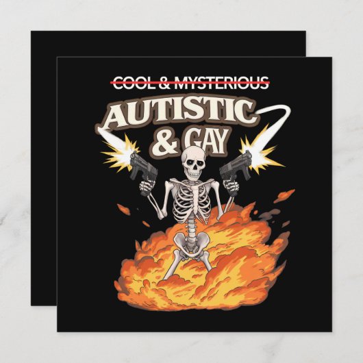 Autistisch en homo skelet grappig autisme bewustzi kaart (Voorkant / Achterkant)