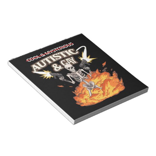 Autistisch en homo skelet grappig autisme bewustzi notitieblok (Schuin)