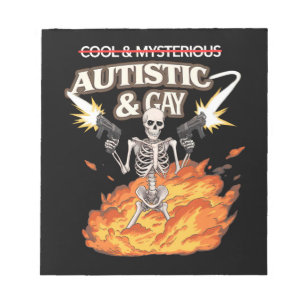 Autistisch en homo skelet grappig autisme bewustzi notitieblok