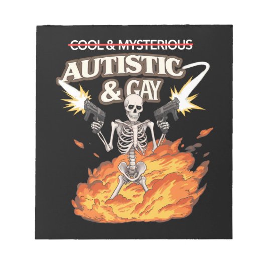 Autistisch en homo skelet grappig autisme bewustzi notitieblok (Voorkant)