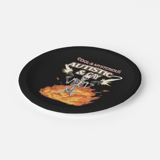 Autistisch en homo skelet grappig autisme bewustzi papieren bordje (Gekanteld)