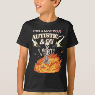 Autistisch en homo skelet grappig autisme bewustzi t-shirt