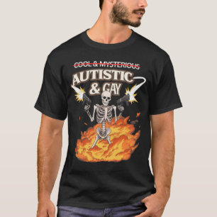 Autistisch en homo skelet grappig autisme bewustzi t-shirt