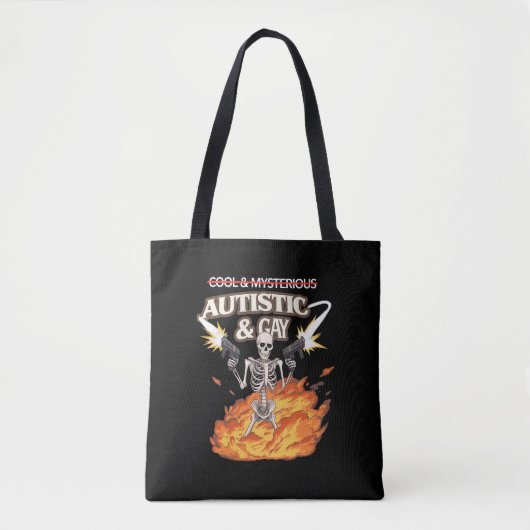Autistisch en homo skelet grappig autisme bewustzi tote bag (Voorkant)