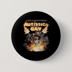 Autistisch en homo skelet grappig autisme skelet m ronde button 5,7 cm