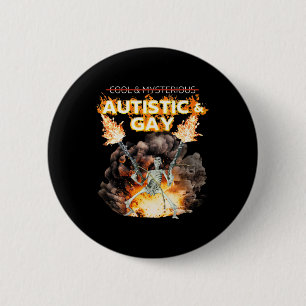 Autistisch en homoseksueel skelet vervloekte autis ronde button 5,7 cm
