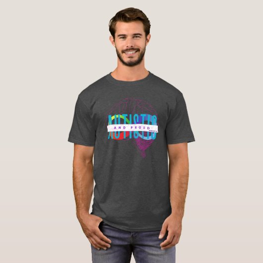 Autistisch en PROUD regenboogoneindig Shirt (Voorkant volledig)