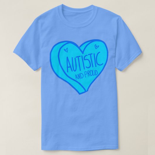 Autistisch en Trots Blauw Hart Autisme T-shirt (Design voorkant)