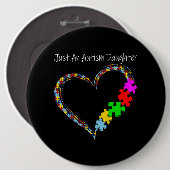 Autistisch | Enkel een autisme dochter Ronde Button 6,0 Cm (Voorkant /achterkant)