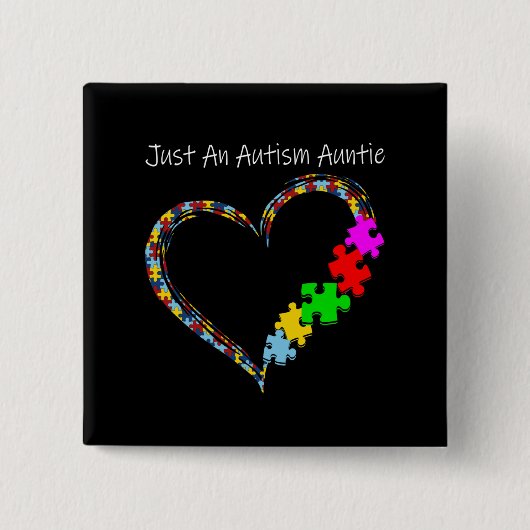 Autistisch | Enkel een autisme tante Vierkante Button 5,1 Cm (Voorkant)