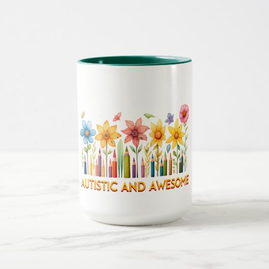 AUTISTISCH & GEWELDIGE Autisme Bewustzijn Mok (Midden)