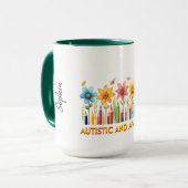 AUTISTISCH & GEWELDIGE Autisme Bewustzijn Mok (Voorkant links)