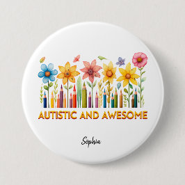 AUTISTISCH & GEWELDIGE Autisme Bewustzijn Ronde Button 7,6 Cm
