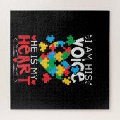 Autistisch | Ik ben zijn stem en hij is mijn hartp Legpuzzel (Horizontaal)