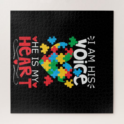 Autistisch | Ik ben zijn stem en hij is mijn hartp Legpuzzel (Horizontaal)