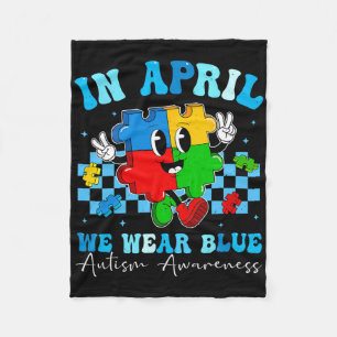 Autistisch In April dragen we Blauwe Autisme Bewus Fleece Deken