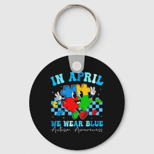 Autistisch In April dragen we Blauwe Autisme Bewus Sleutelhanger