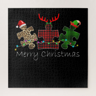Autistisch   Kerst-autisme Puzzle Piece Legpuzzel