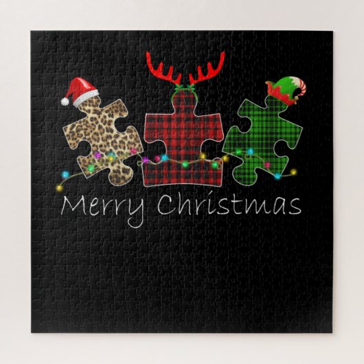 Autistisch | Kerst-autisme Puzzle Piece Legpuzzel (Verticaal)