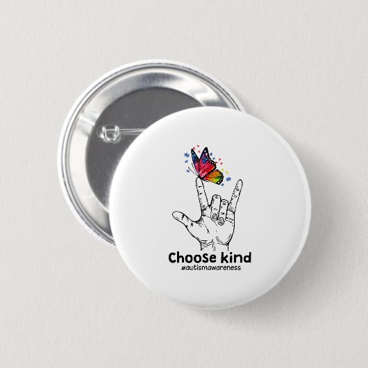 Autistisch | Kies een soort autisme-bewustmakingsv Ronde Button 5,7 Cm (Voorkant /achterkant)