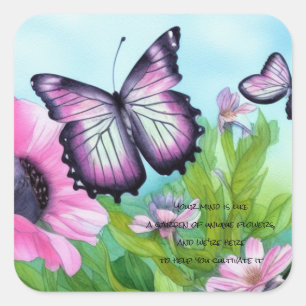 Autistisch kind - eenhoevige tuin vierkante sticker