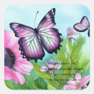 Autistisch kind - eenhoevige tuin vierkante sticker