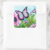 Autistisch kind - eenhoevige tuin vierkante sticker (Tas)