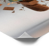 Autistisch kind jongen houten blok lichaam met gek poster (Hoek)