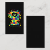 Autistisch kinderkleurig Puzzle Symbol Silhouette Visitekaartje (Voorkant / Achterkant)