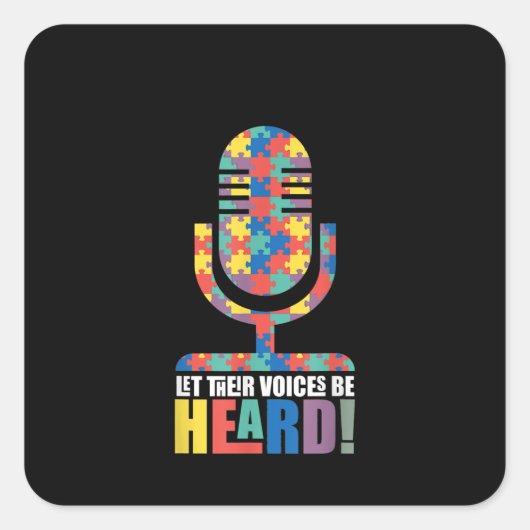 Autistisch | Laat hun stem Autisme-stem horen Vierkante Sticker (Voorkant)