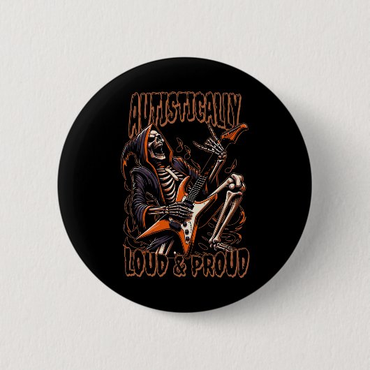 Autistisch luid en trots – Autisme Bewustzijn Fun Ronde Button 5,7 Cm (Voorkant)