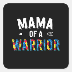 Autistisch Mama van een puzzelstuk van Warrior Vierkante Sticker