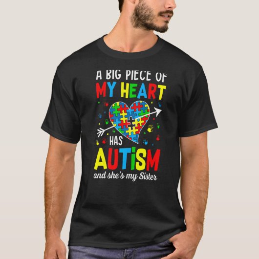Autistisch meisje, mijn hart heeft autisme. Ze is  T-shirt (Voorkant)