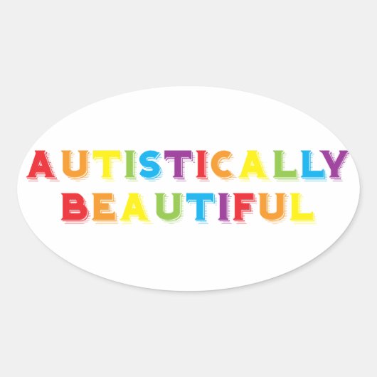 Autistisch mooi ovale sticker (Voorkant)