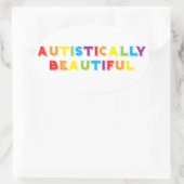 Autistisch mooi ovale sticker (Tas)
