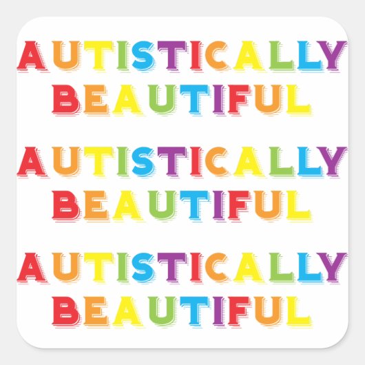 Autistisch mooi vierkante sticker (Voorkant)