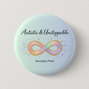 Autistisch Onstuitbaar Pastel Oneindigheidssymbool Ronde Button 5,7 Cm