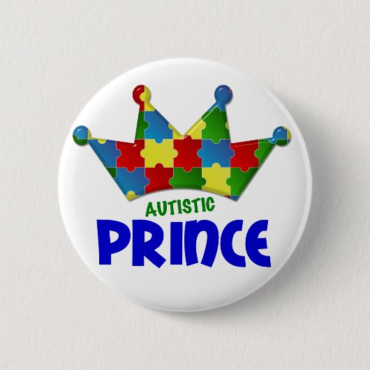 Autistisch prins 1 AUTISME Ronde Button 5,7 Cm (Voorkant)