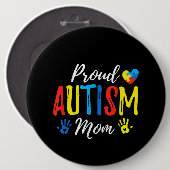 Autistisch | Proud Autism Mam Puzzle Piece Ronde Button 6,0 Cm (Voorkant /achterkant)