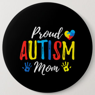 Autistisch  Proud Autisme mam Puzzle Piece Ronde Button 6,0 Cm