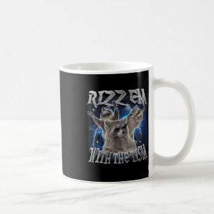 Autistisch Racoon Autisme Meme Funny Rizz Em met d Koffiemok