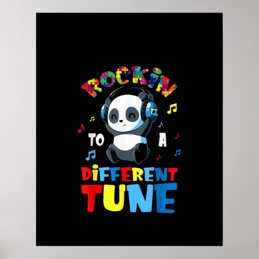 autistisch | Rockin naar een andere melodie Schatt Poster (Voorkant)