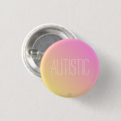 "Autistisch" roze-gele autisme/neurodiversiteit Ronde Button 3,2 Cm (Voorkant /achterkant)