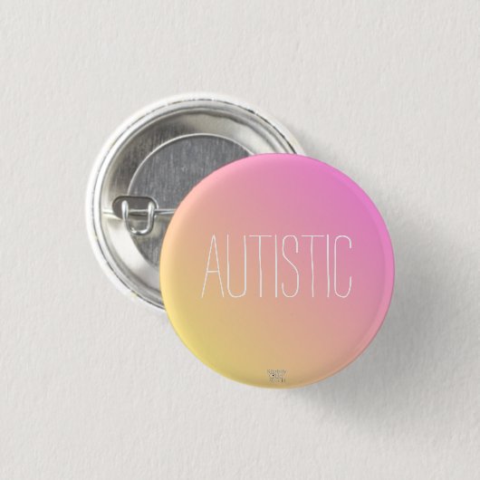 "Autistisch" roze-gele autisme/neurodiversiteit Ronde Button 3,2 Cm (Voorkant /achterkant)