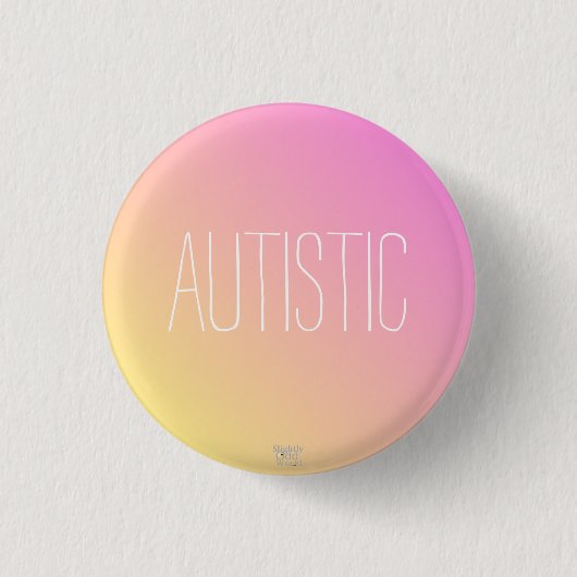 "Autistisch" roze-gele autisme/neurodiversiteit Ronde Button 3,2 Cm (Voorkant)