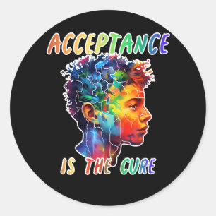 Autistisch spectrum Acceptatie is de remedie Ronde Sticker