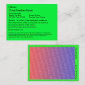 Autistisch studentenkaart V2 Contactkaartje (Voorkant / Achterkant)