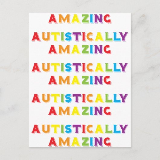 Autistisch verbazingwekkend briefkaart (Voorkant)