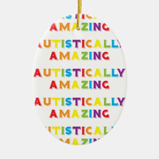 Autistisch verbazingwekkend keramisch ornament (Voorkant)