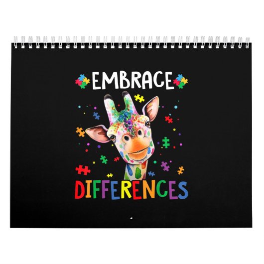 Autistisch |Verschillen in Giraffe, puzzelstuk Kalender (Hoes)